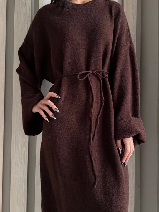Ayollar uchun issiq oversize ko‘ylak (belbog‘ bilan)
