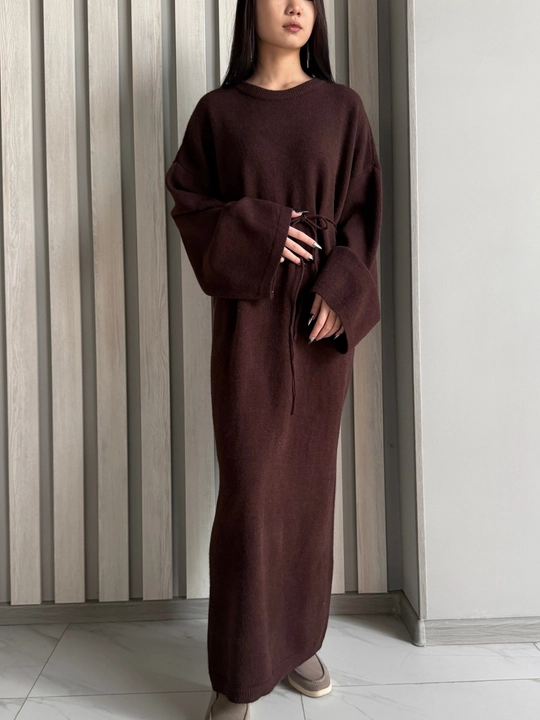 Ayollar uchun issiq oversize ko‘ylak (belbog‘ bilan)
