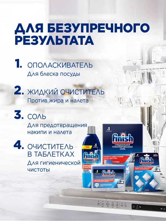 Гель FINISH All in 1 для мытья посуды, для пмм, Чистота до блеска, 600 мл