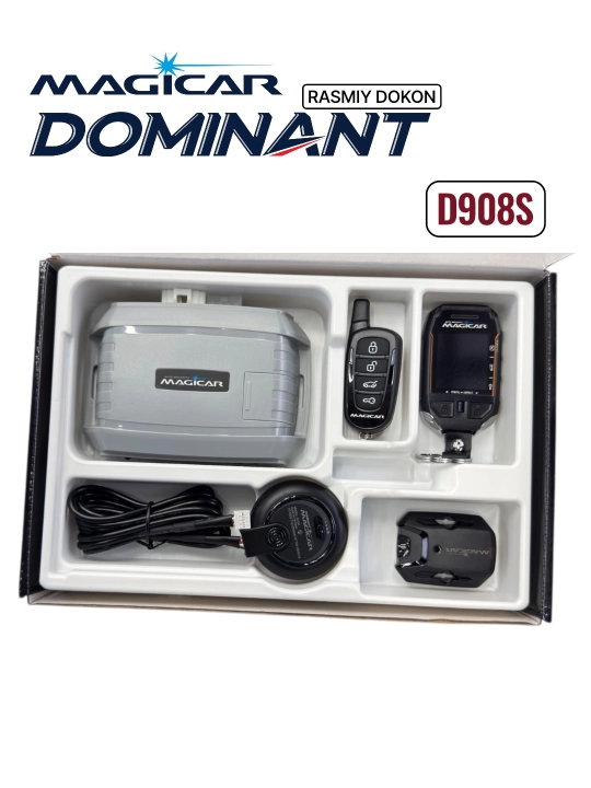 Avtomobil signalizatsiyasi Dominator Magicar, masofadan boshqarish pulti bilan, D908S