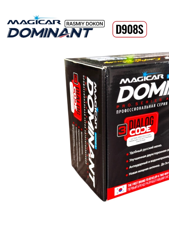 Avtomobil signalizatsiyasi Dominator Magicar, masofadan boshqarish pulti bilan, D908S