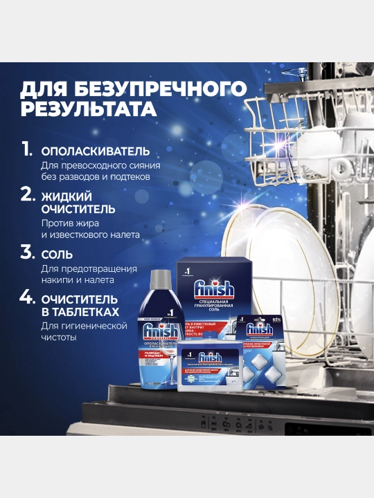 FINISH Ополаскиватель для пос. в пмм Блеск и Защита 450мл