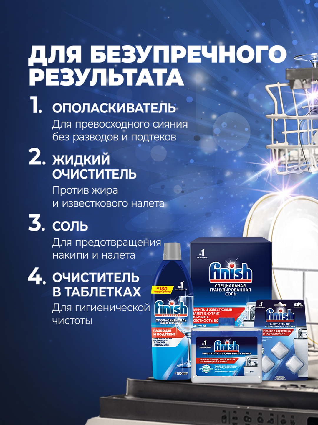 Соль для посудомоечной машины Finish, 1.5 кг