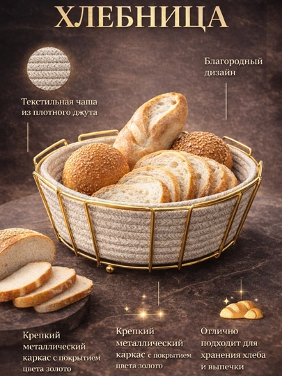 Декоративная хлебница для кухни, металлическая корзина для хлеба и выпечки, лофт
