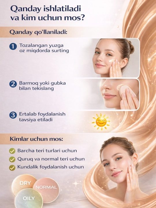Yuz uchun tonal krem, namlantiruvchi krem, kollagenli krem, Collagen, SPF15