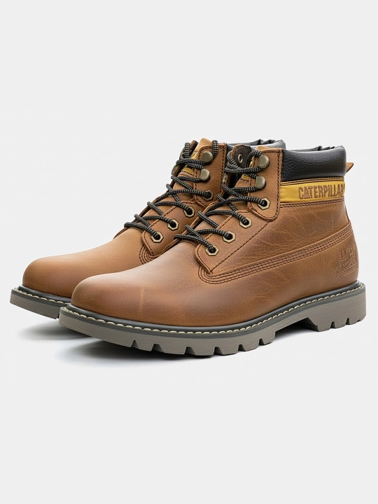 Мужские высокие ботинки с берцем Cat Colorado Low 2.0, демисезонные из натуральной кожи - 