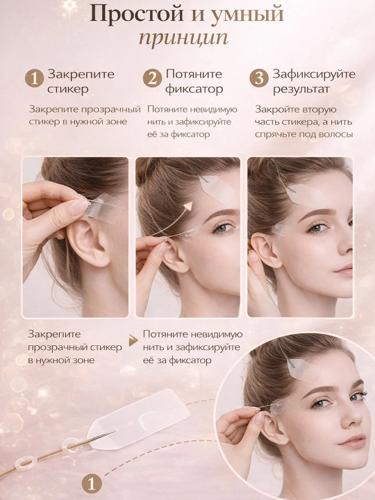 Невидимые наклейки, лента для мгновенной подтяжки лица, лифтинг патч