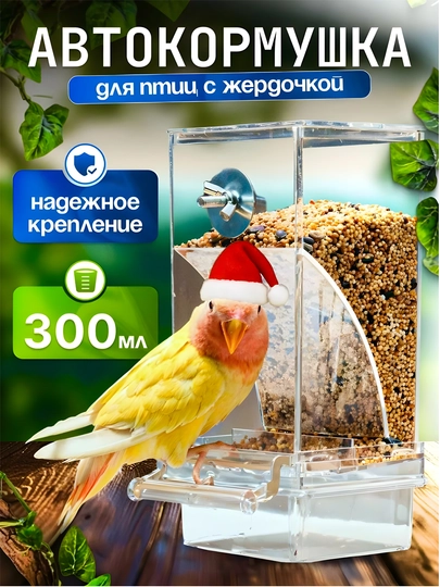 Автоматическая кормушка для птиц и попугаев