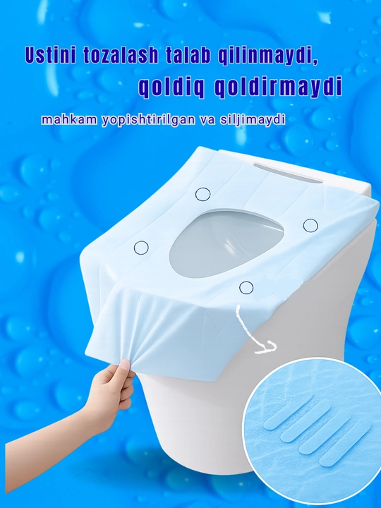 Bir martali ishlatiladigan gigiyenik qoplama, hojatxonadagi o'rindiq uchun