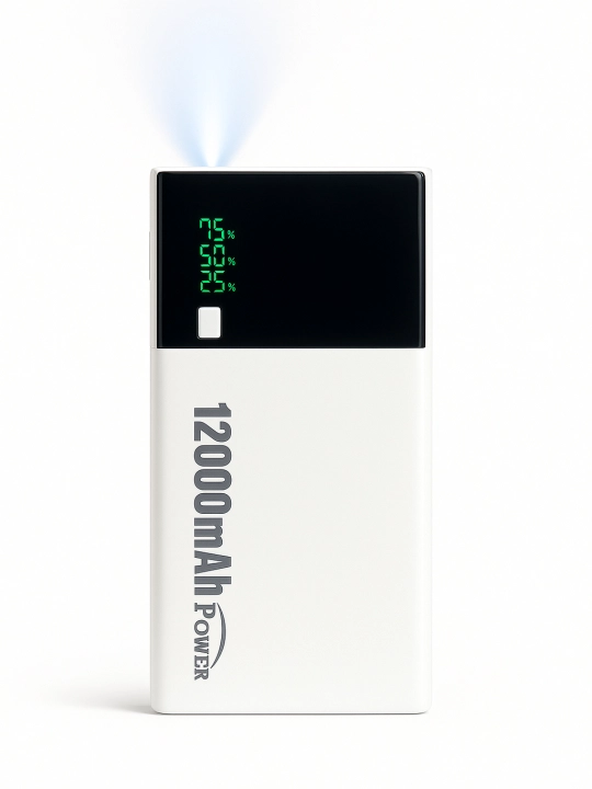 Power bank tashqi akkumulyator, ekranli 12000mah quvvat banki LCD/LED