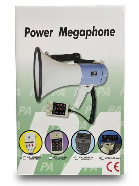 Olinadigan mikrofonli portativ karnay, Megafon, 50 Vt