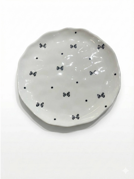 Mayin naqshli, Pinterest stilidagi dizaynerlik keramik tarelka, 20 sm, 1 dona - 