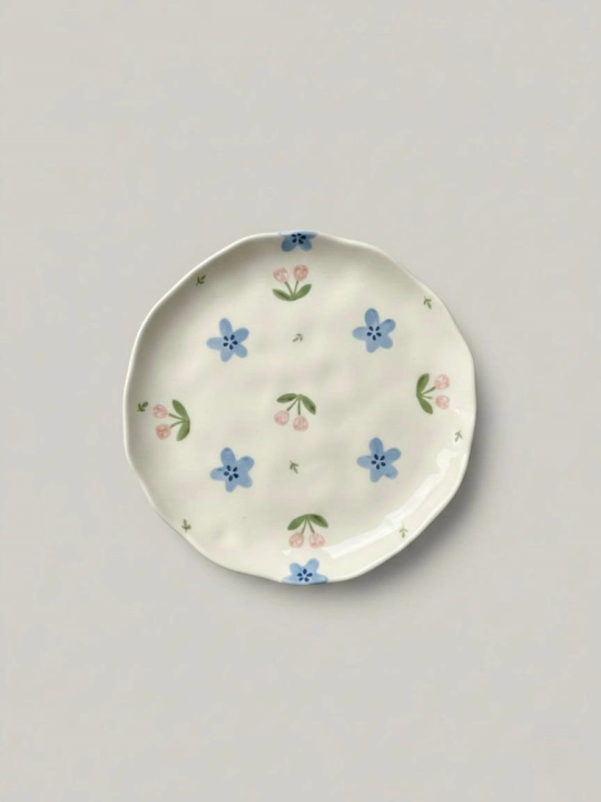 Mayin naqshli, Pinterest stilidagi dizaynerlik keramik tarelka, 20 sm, 1 dona - 