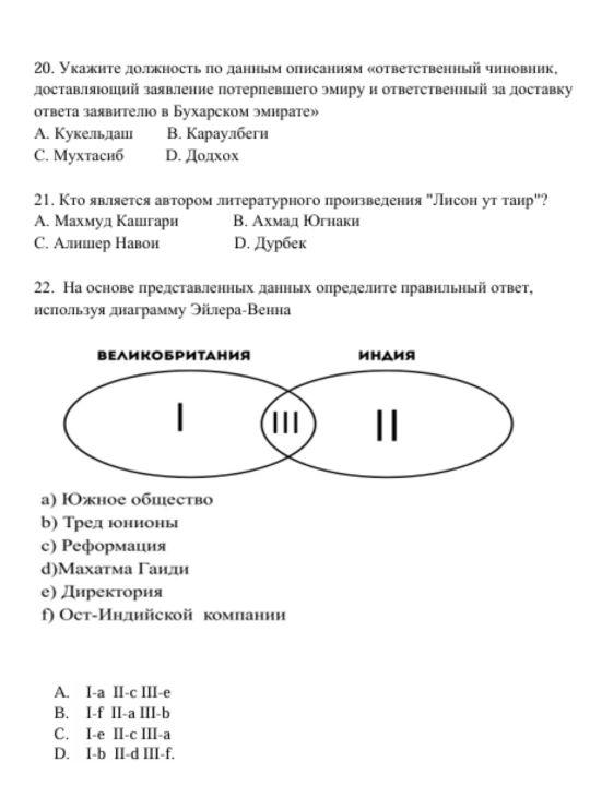 Milliy sertifikat-tarix. Abduraxmanov Dilshod. (rus-tilida)