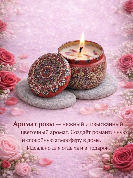 Свеча ароматическая в стакане, арома свеча, цветочная композиция