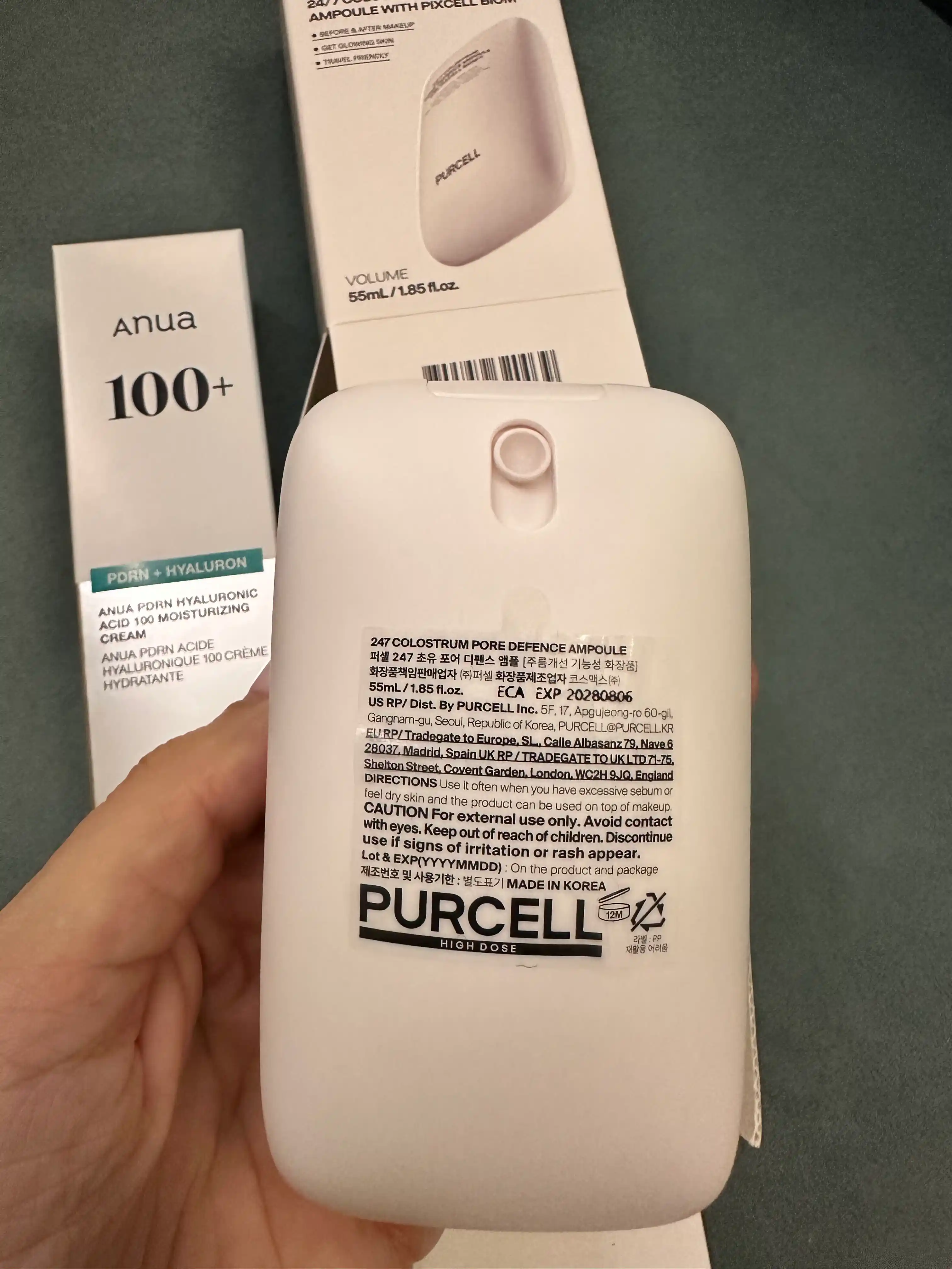 Сыворотка - мист для лица, сужение пор и увлажнение, PURCELL Colostrum Pore Defence Ampoule