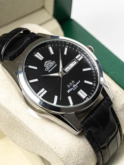 Orient Quartz Classic — мужские кварцевые часы (день/дата) — MICRO1-ORIENT50-ЧЕРН