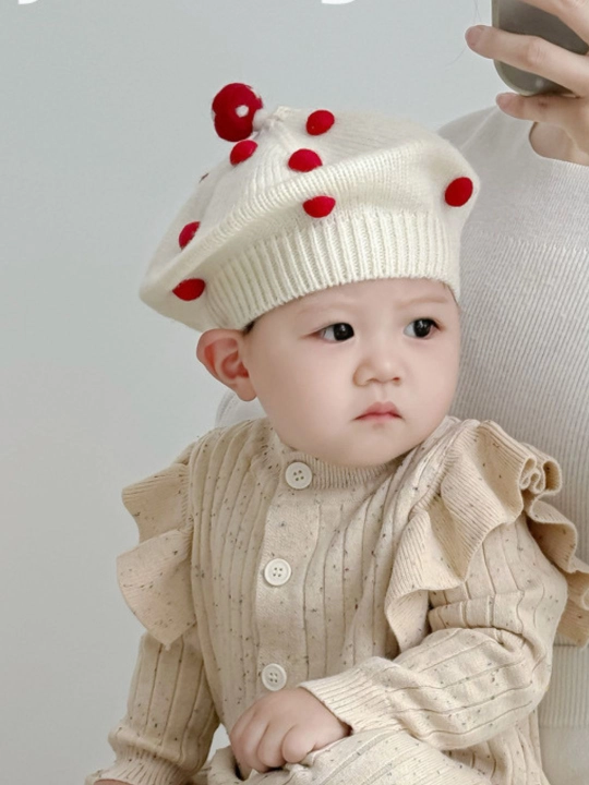 Kuzgi va bahorgi to‘qilgan, trikotaj shapka, qizlar uchun beret