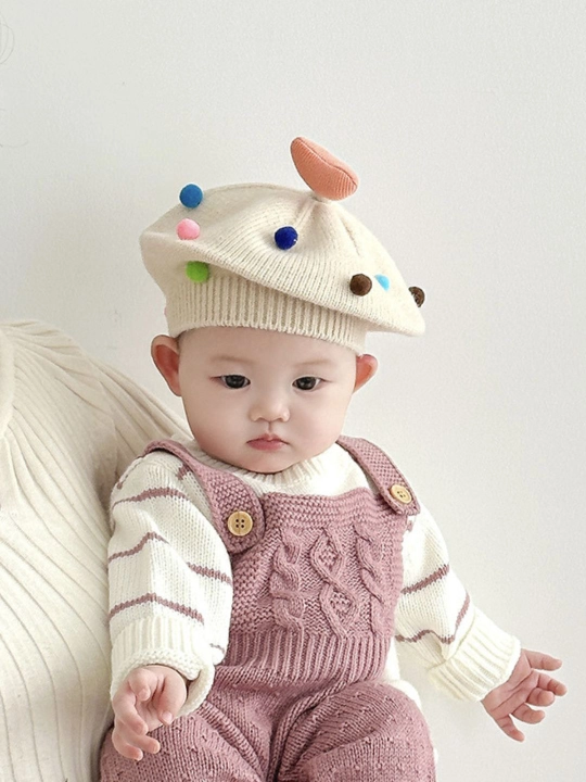 Kuzgi va bahorgi to‘qilgan, trikotaj shapka, qizlar uchun beret