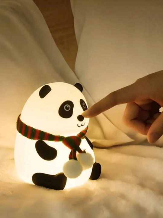 Panda silikon tungi chiroq, RGB LED orqa chiroq 2121 va zaryadlanadigan batareya, oq