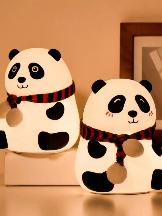 Panda silikon tungi chiroq, RGB LED orqa chiroq 2121 va zaryadlanadigan batareya, oq