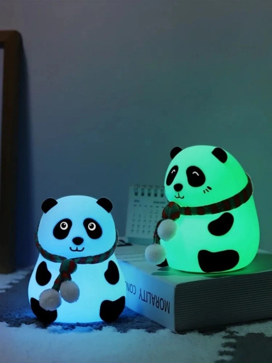 Panda silikon tungi chiroq, RGB LED orqa chiroq 2121 va zaryadlanadigan batareya, oq
