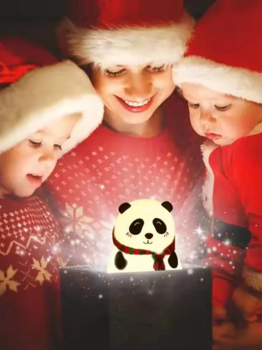 Panda silikon tungi chiroq, RGB LED orqa chiroq 2121 va zaryadlanadigan batareya, oq