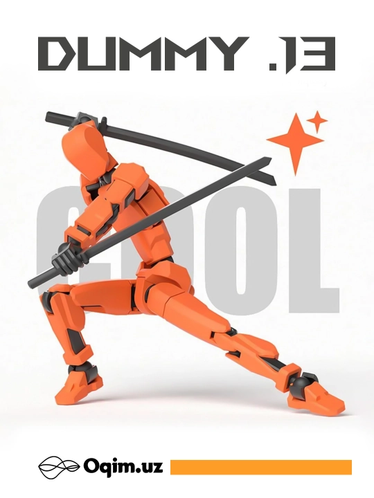 DUMMY 13, 3D detallardan maneken-qo'g'irchoq, bo'g'inlar harakatlanishi, magnitlar bilan