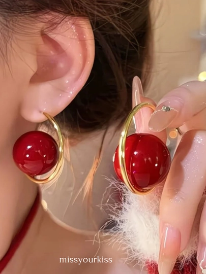 Серьги женские — MISYOU-СЕРЬГА-КРАСН