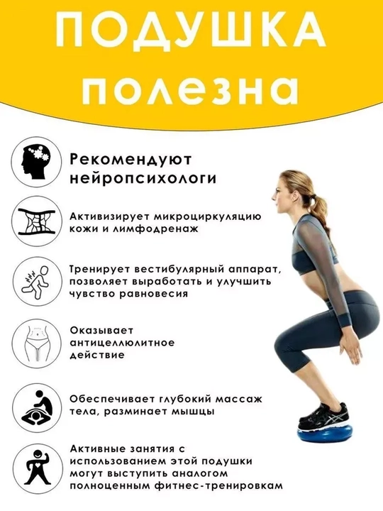 Bolalar va kattalar uchun muvozanatlovchi yostiq, polga o‘rnatiladigan, yumaloq, yoga mashg‘ulotlari uchun