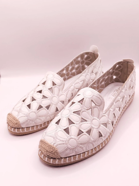 Ayollar uchun gulli naqshli espadril, charm stelka, Turkiya