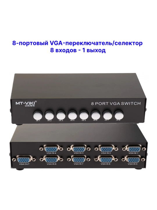 4-портовый VGA Switch устройство для подключения 8 компютеров к одному монитор (1920×1440)