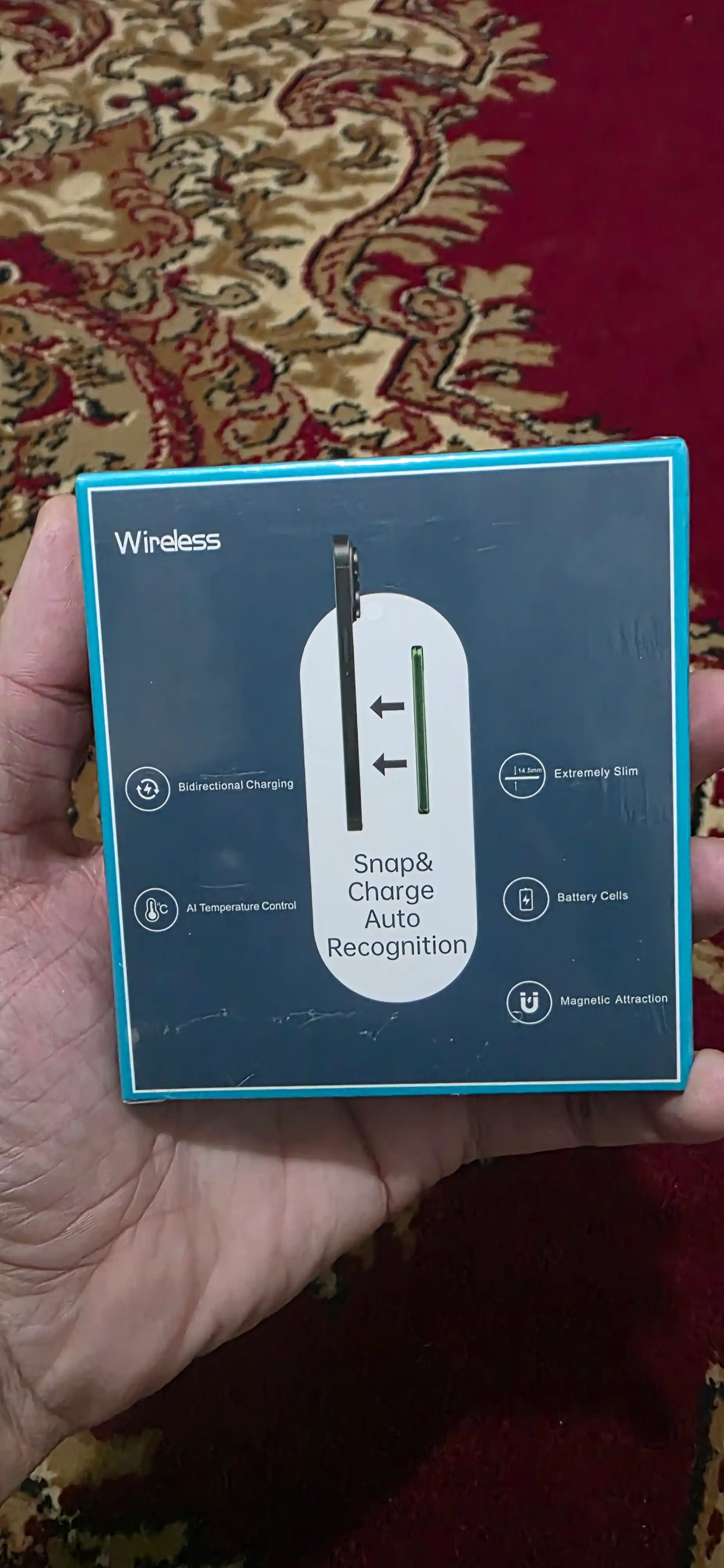 Simsiz tashqi akkumulyator MagSafe Power Bank, yupqa va zaryad ko'rsatkichi bilan