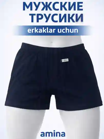 Ichki kiyim, erkaklar uchun trusiklar, 100% paxtali ichki kiyim to'plamda 2 dona — XXXL / Темно-синий