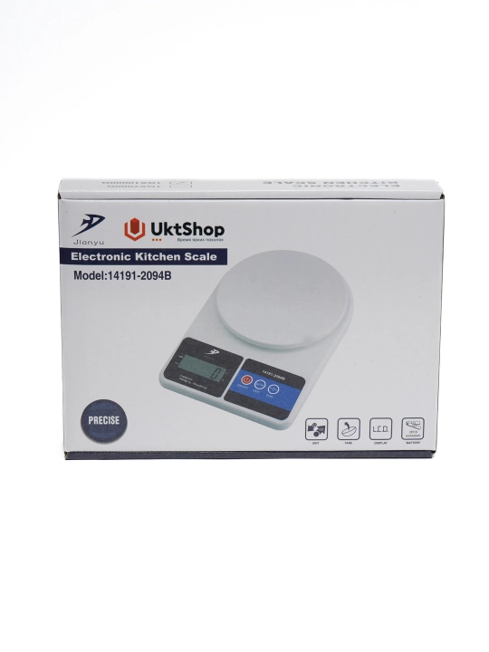 Elektron oshxona tarozisi mini, 10 kg gacha, batareykalar to‘plamda