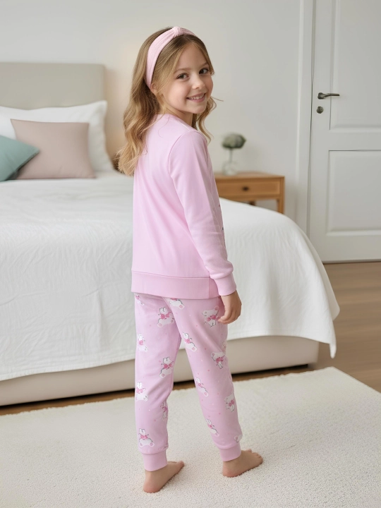 Yumshoq paxtali pijama, qizlar uchun uy kiyimi, 3-7 yoshli bolalar uchun