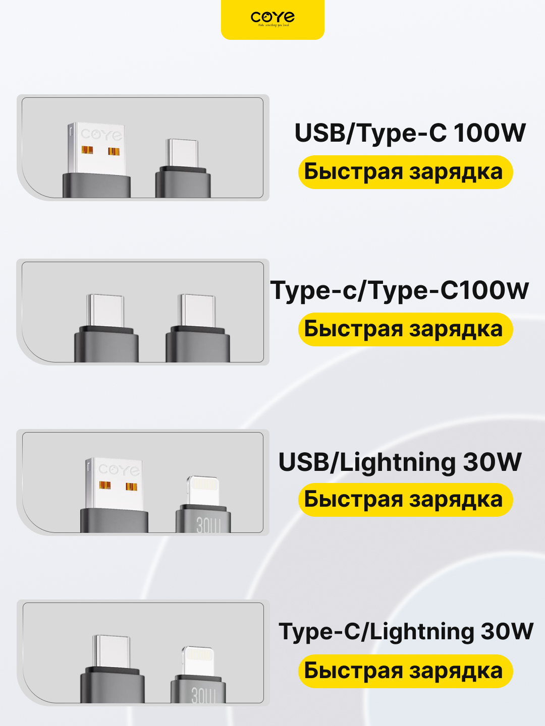 Apple va Android uchun tezkor quvvatlash kabeli, Tezkor quvvatlash, USB/Type-C