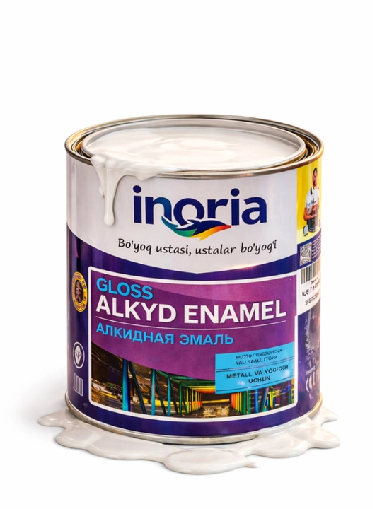 INORIA GLOSS ALKYD ENAMEL – ГЛЯНЦЕВАЯ АЛКИДНАЯ КРАСКА (2,5 кг) (1 кг)