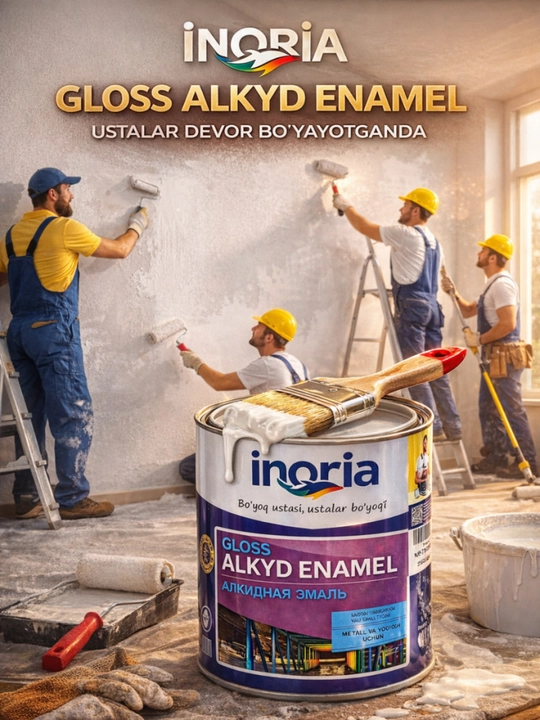 INORIA GLOSS ALKYD ENAMEL – ГЛЯНЦЕВАЯ АЛКИДНАЯ КРАСКА (2,5 кг) (1 кг)