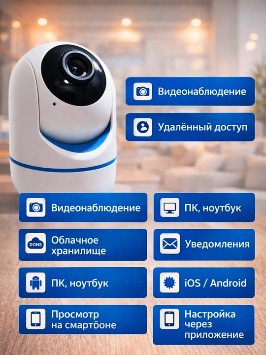 IP-камера Wi-Fi 1080P с двусторонней связью , видео-няня