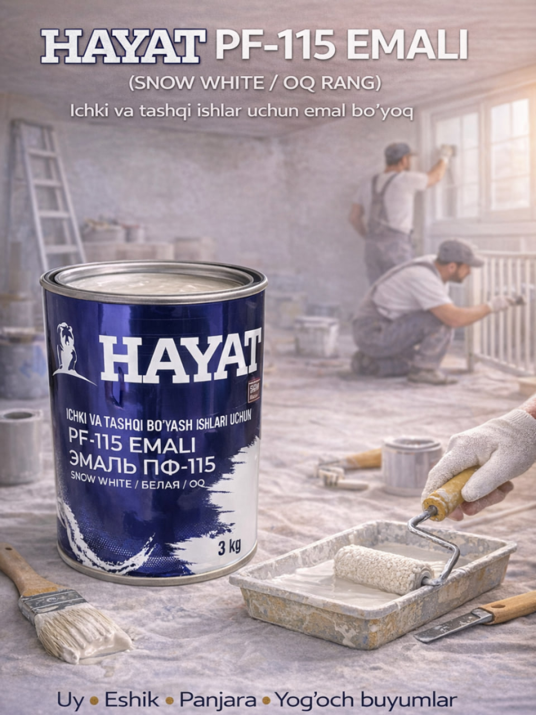 HAYAT PF-115 Emali – Oq rang (Snow White), 3 kg