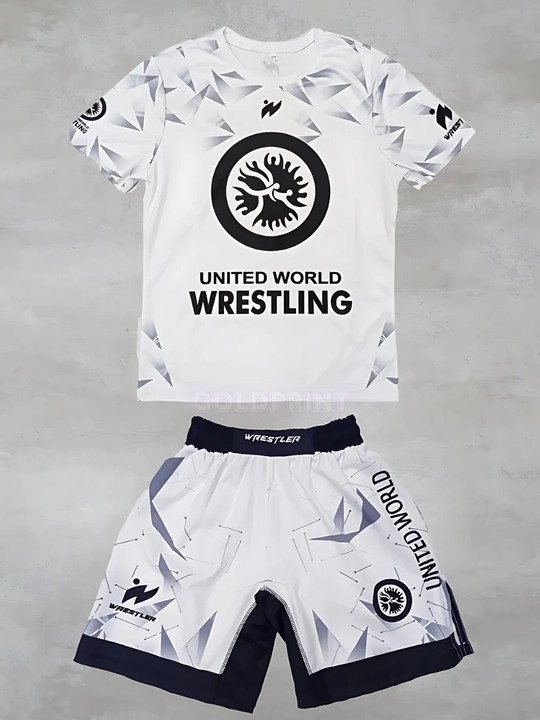 Wrestling United World Sports шорты и футболка, 2 в 1, рестлинг униформа ММА униформа - 