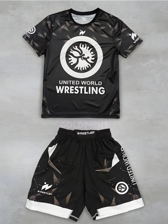 Wrestling United World Sports шорты и футболка, 2 в 1, рестлинг униформа ММА униформа - 