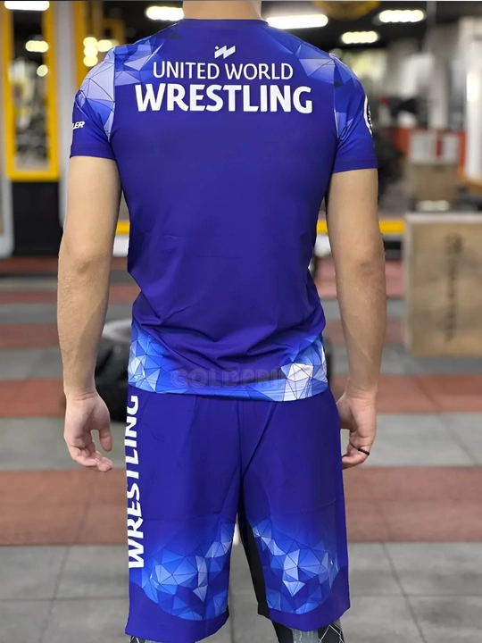 Wrestling United World Sports шорты и футболка, 2 в 1, рестлинг униформа ММА униформа