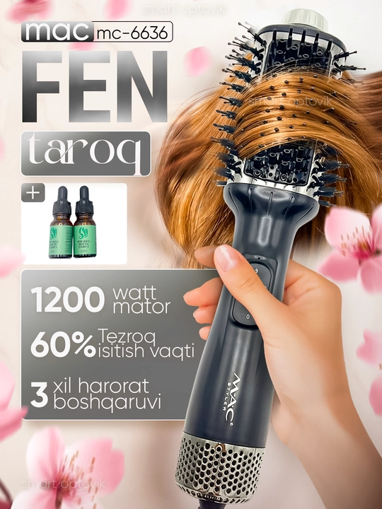 Фен-щётка MAC Styler, для женщин, фен для волос, стайлер, щётка для укладки - 