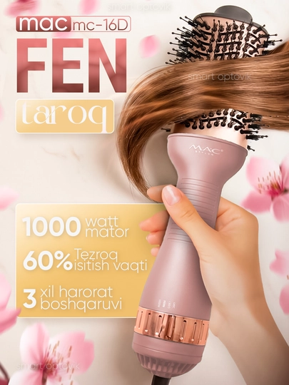 Фен-расческа MAC Styler, профессиональный фен для женщин — TEZKOR3-STYLERS-КОНФЕТН