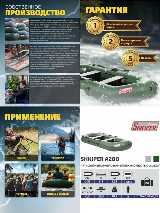 Лодка надувная Шкипер