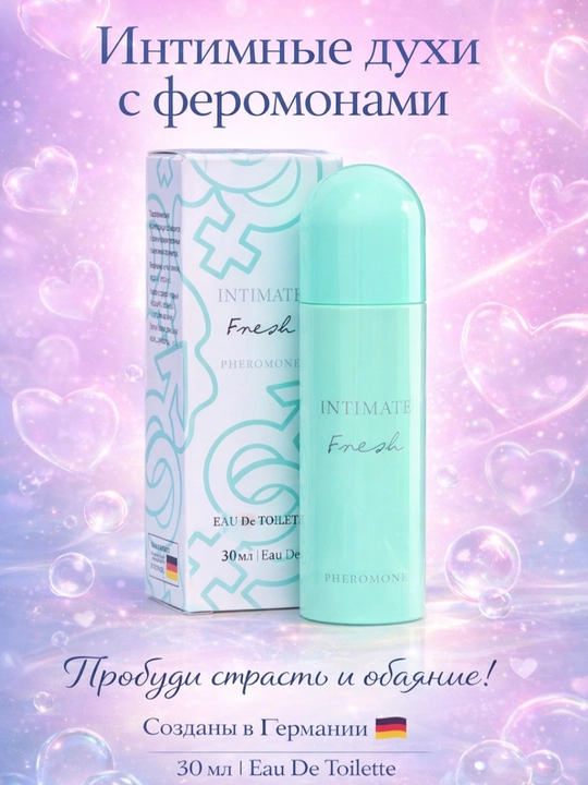 Xushbo'ylangan suv Intimate Pheromone, Fresh, Touch, Sweet, Clain, 30 ml