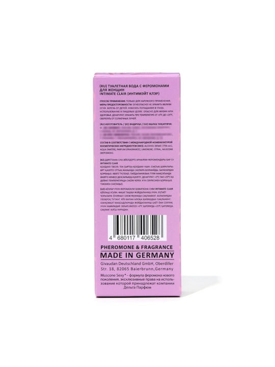 Xushbo'ylangan suv Intimate Pheromone, Fresh, Touch, Sweet, Clain, 30 ml