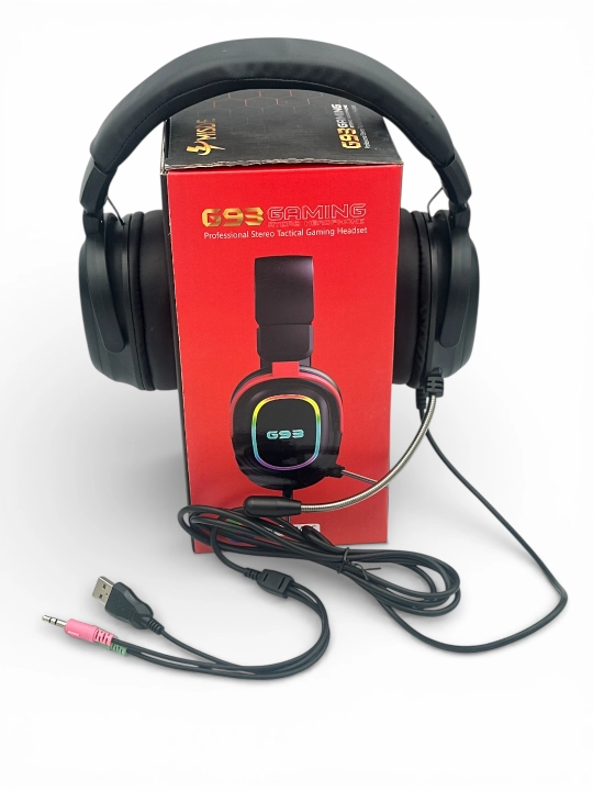 Игровые наушники, с микрофоном, проводные, для компьютера, с RGB-подсветкой
